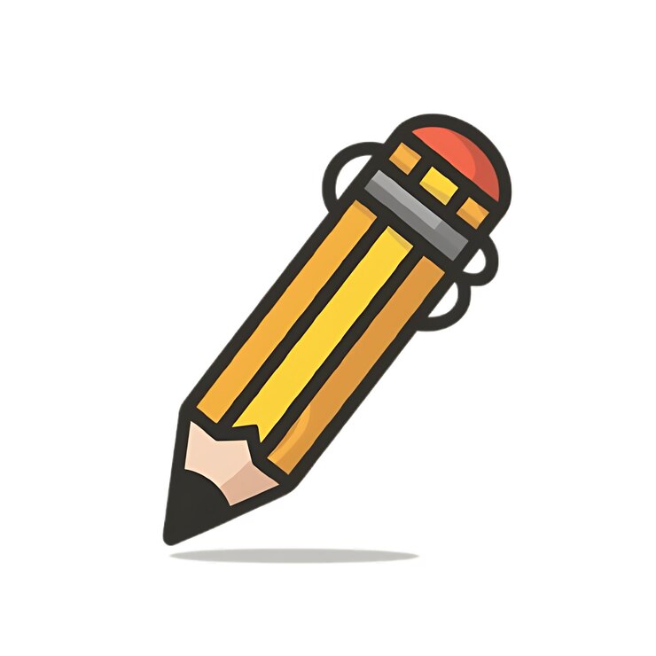 PSD un dibujo de un lápiz con un lápic en la parte superior