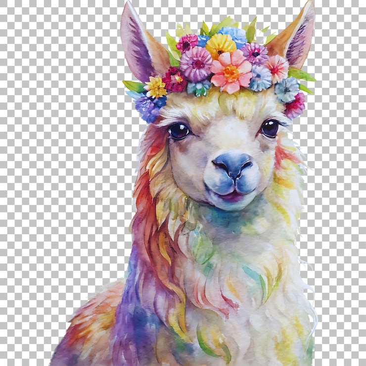 PSD un dibujo de una llama con flores