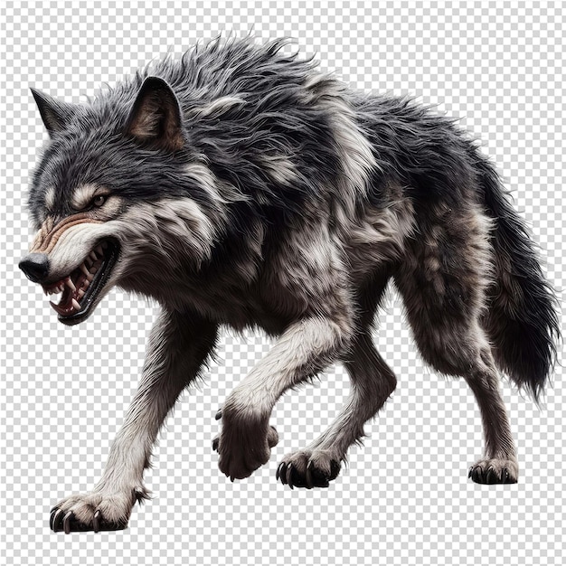 PSD un dibujo de un lobo con un lobo en él