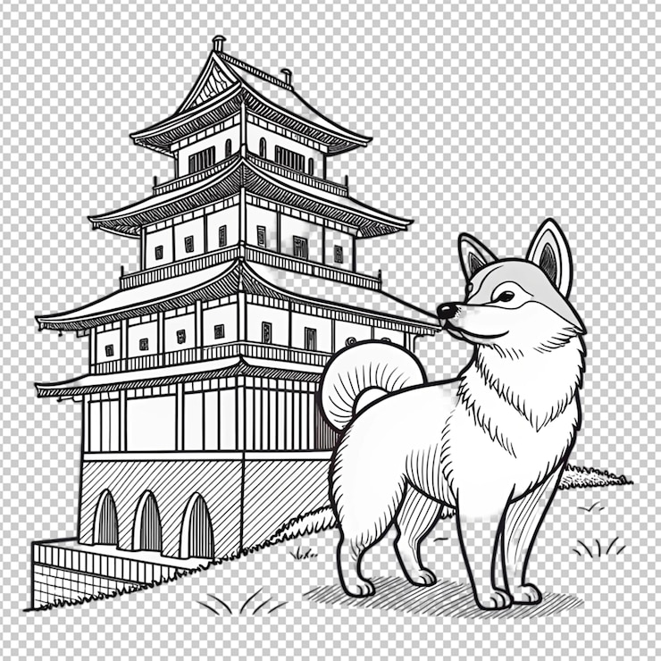 PSD dibujo de logotipo dibujado a mano de perro american hairless terrier dibujo de boceto de ilustración de mascotas de arte de línea en blanco y negro
