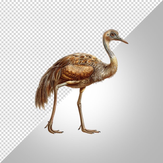 Un dibujo de un pájaro con la palabra emu en él