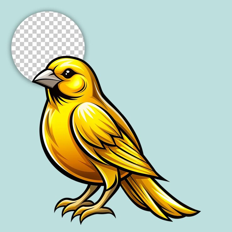 PSD un dibujo de un pájaro en una rama con hojas en un fondo transparente