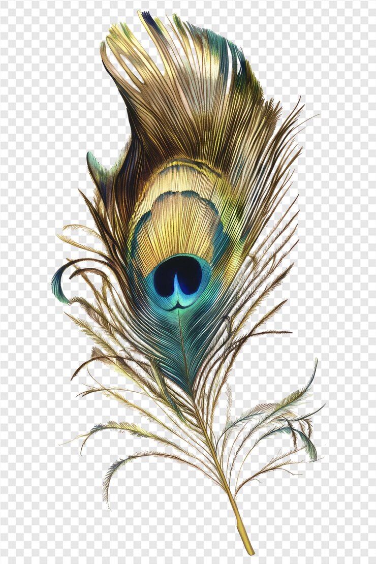 PSD un dibujo de un pavo real con un ojo azul