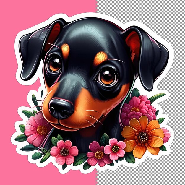 PSD el dibujo de un perro bebé de dibujos animados png