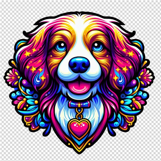 PSD un dibujo de un perro con un corazón en la cabeza