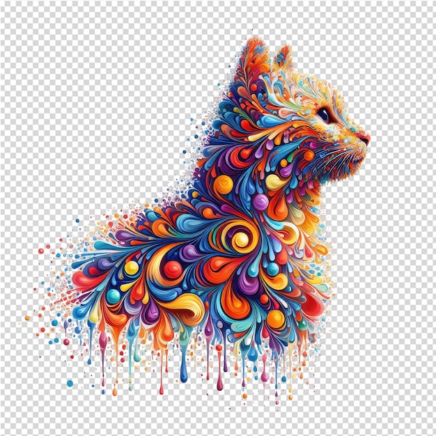 PSD un dibujo de un perro con un fondo colorido y las palabras 