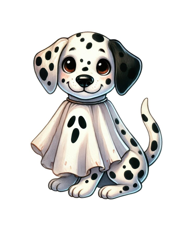 PSD un dibujo de un perro con manchas en su cuerpo