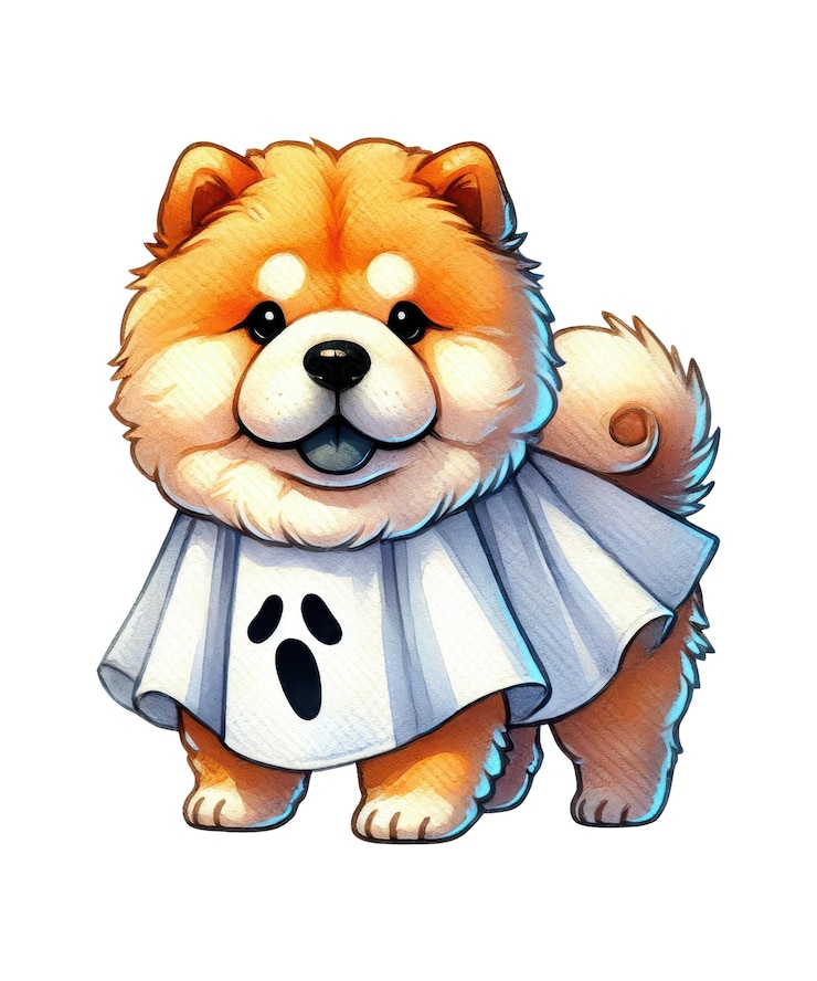 PSD un dibujo de un perro con un suéter que dice el horror fantasma