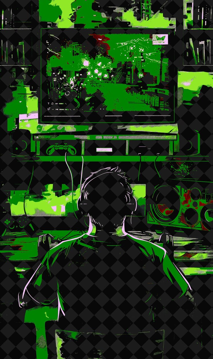 PSD un dibujo de una persona con una camisa verde