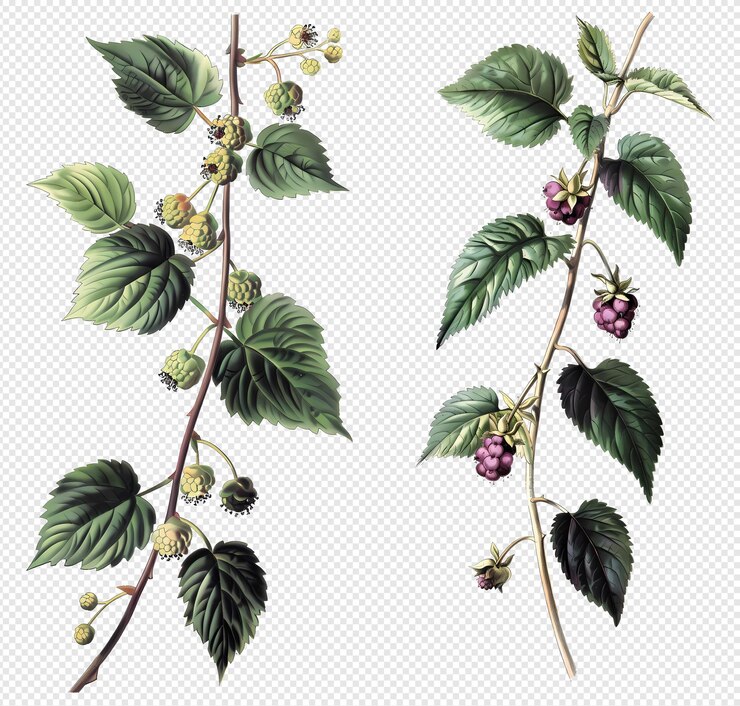 PSD un dibujo de una planta con bayas y hojas