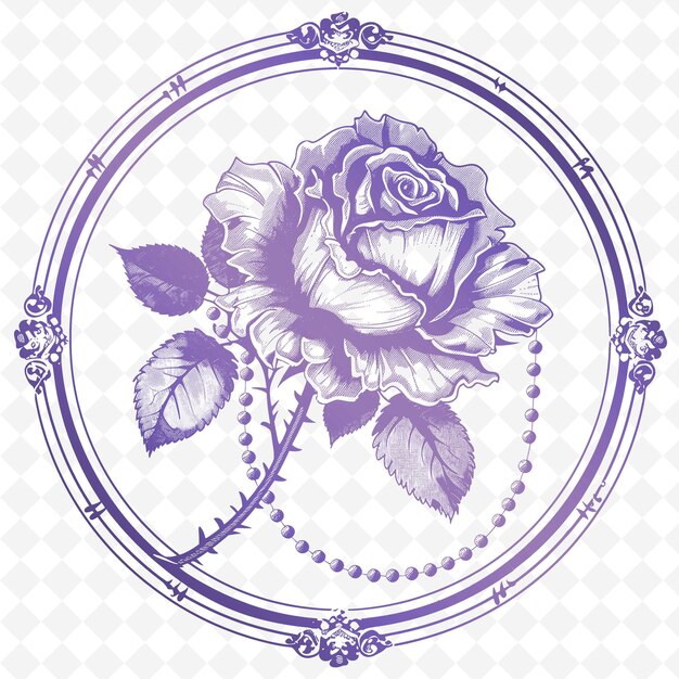 PSD un dibujo de una rosa con un fondo azul con una rosa