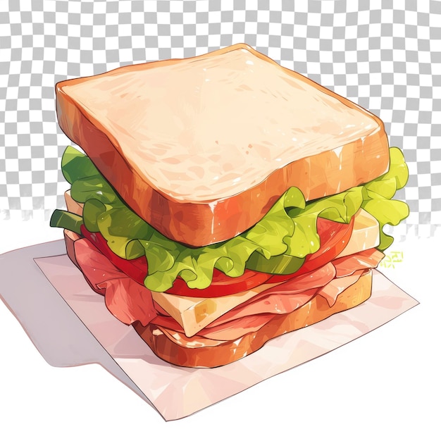 PSD un dibujo de un sándwich con un sándwitch en él