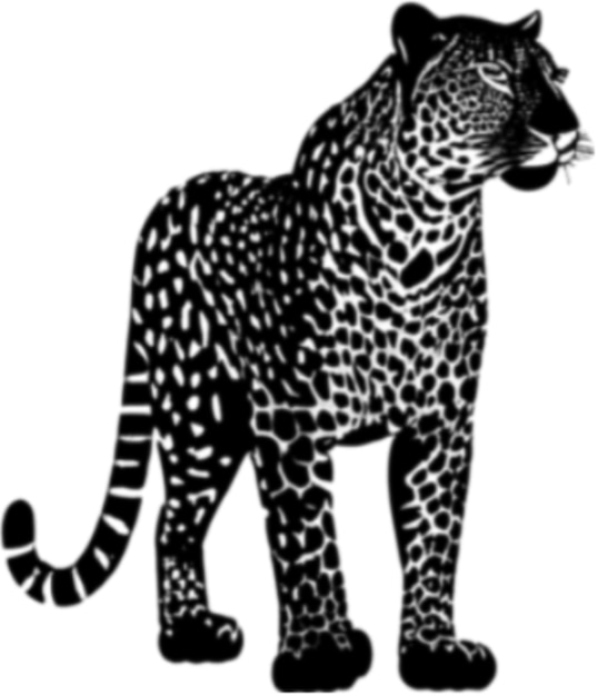 PSD dibujo de silueta de leopardo aigenerado