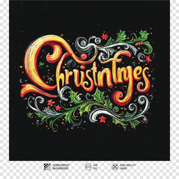 PSD un dibujo de tarjetas de navidad de la temporada de navidad