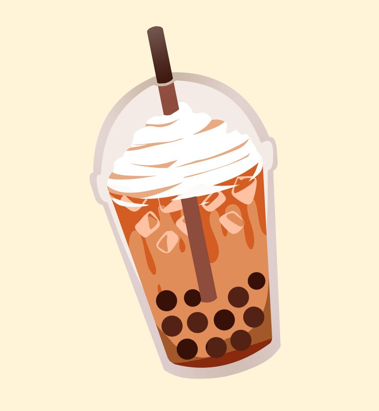 PSD un dibujo de un té boba