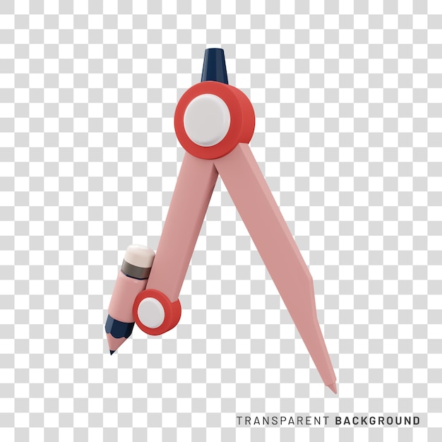 dibujo técnico brújula renderizado 3d