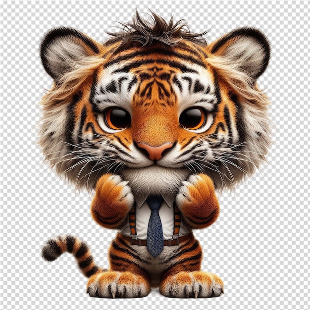 PSD un dibujo de un tigre con una corbata en él