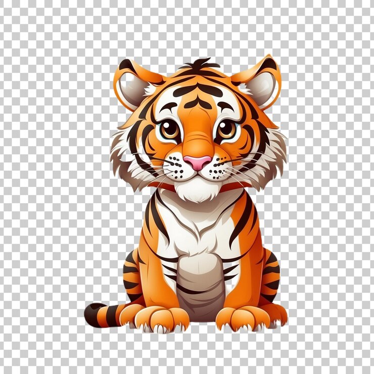 PSD un dibujo de un tigre en un fondo transparente
