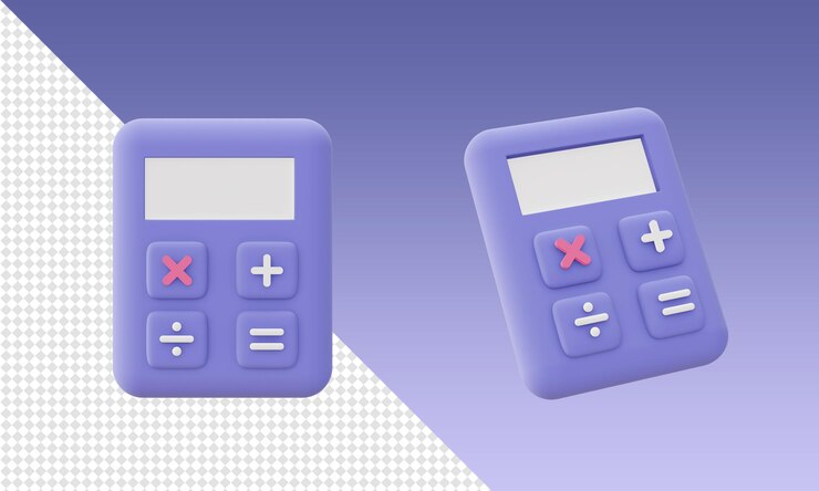PSD dibujos animados en 3d representan iconos de calculadora simples para ui ux web aplicaciones móviles diseños de redes sociales