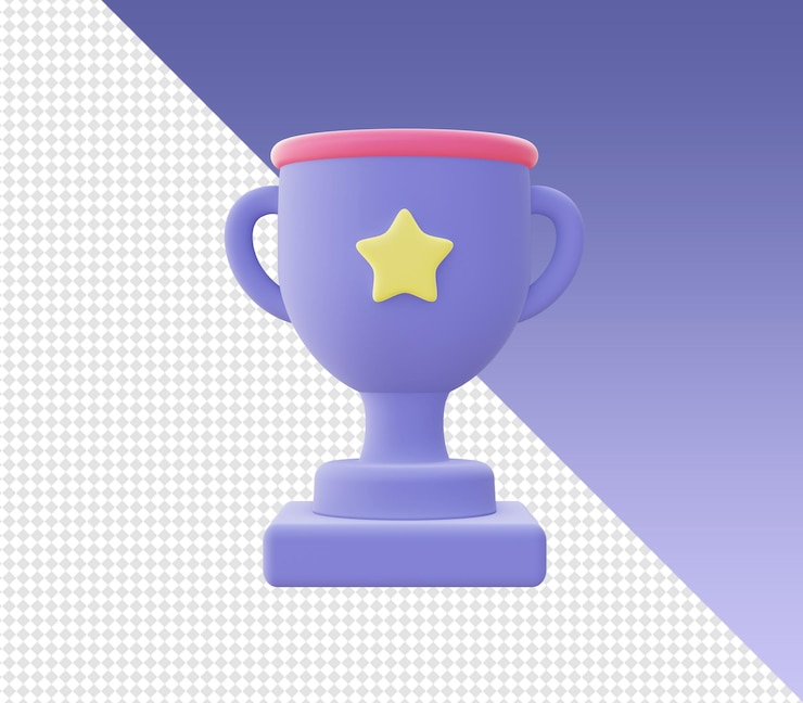 PSD dibujos animados en 3d representan iconos de copas de trofeos simples para ui ux web aplicaciones móviles diseños de redes sociales