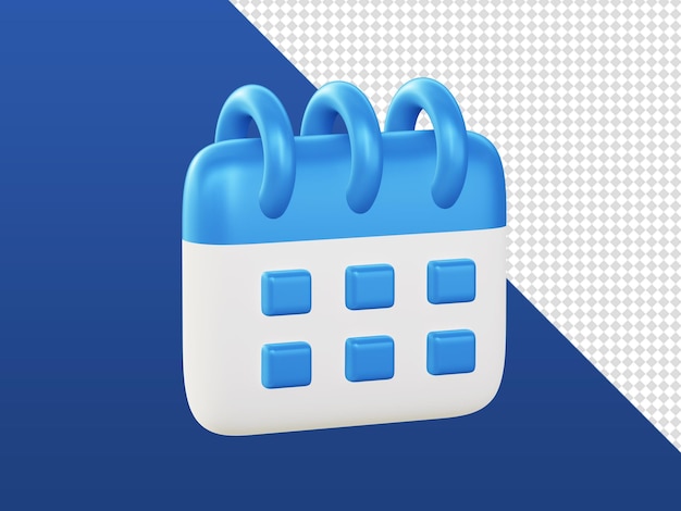 Dibujos animados en 3d representan iconos de fecha y hora de calendario azul para ui ux web aplicaciones móviles anuncios diseños de redes sociales