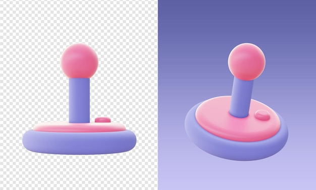 Dibujos animados en 3D representan iconos de joystick retro simples para aplicaciones móviles web UI UX diseños de redes sociales