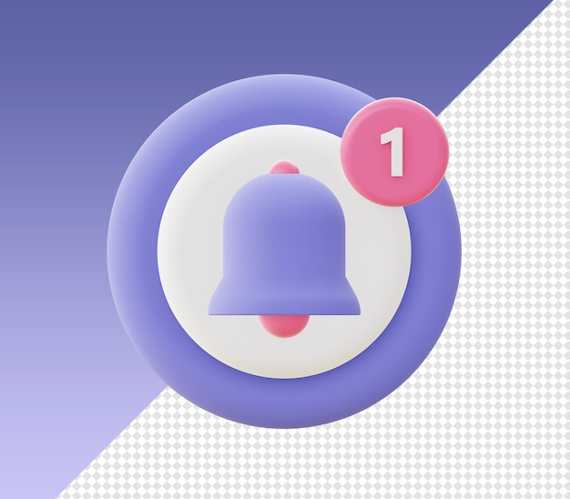 Dibujos animados en 3d representan iconos de notificación de campana simples para ui ux web aplicaciones móviles diseños de redes sociales