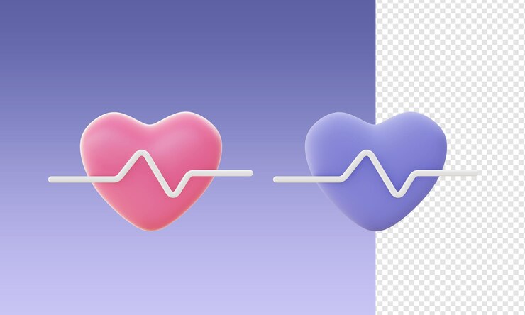 PSD dibujos animados en 3d representan iconos de salud de latidos cardíacos para ui ux aplicaciones móviles web diseños de redes sociales