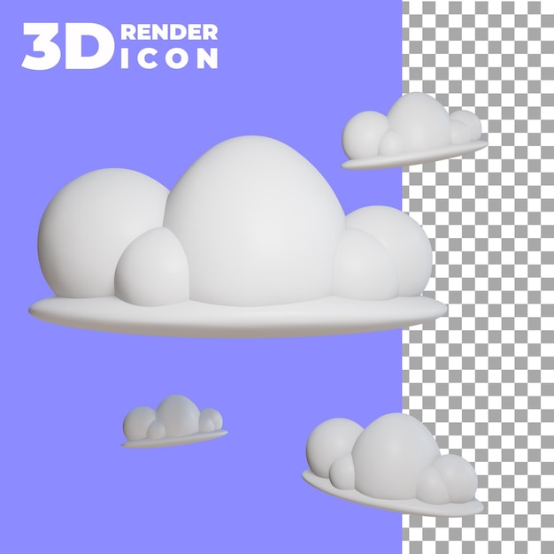 Dibujos animados aislados de nube 3d