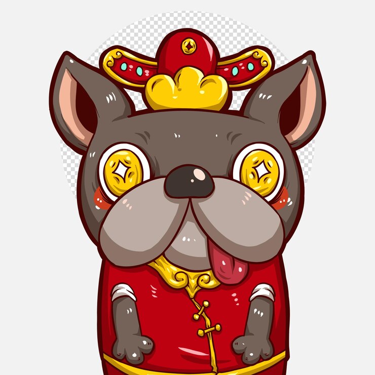 PSD dibujos animados de animales del zodiaco chino año nuevo de un perro