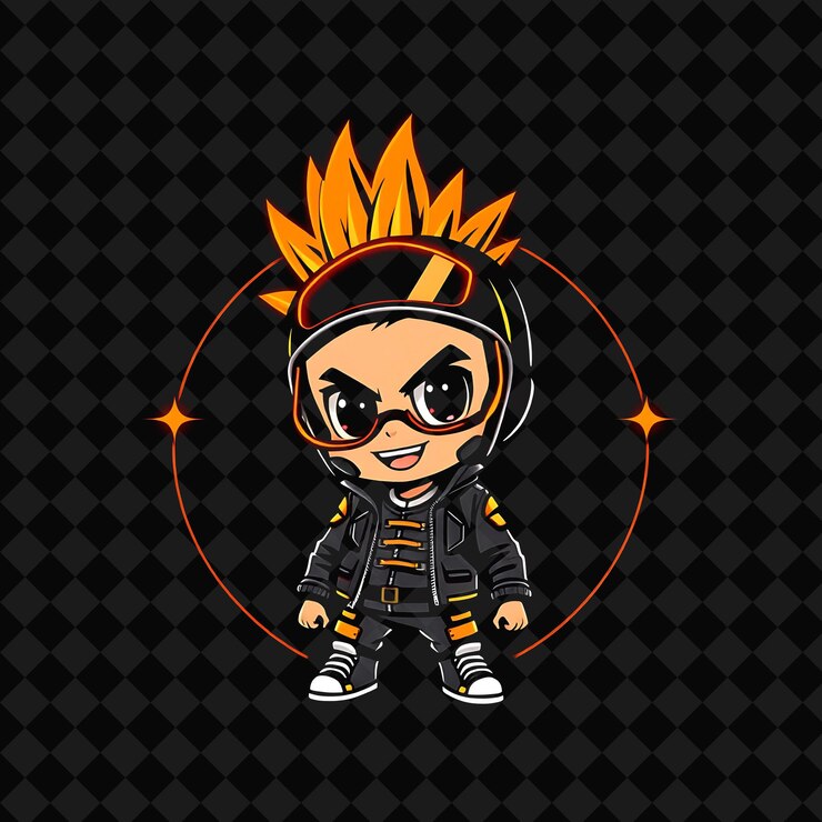 PSD dibujos animados de cool racer boy