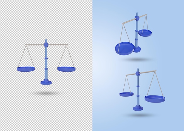 PSD dibujos animados de escala de justicia 3d, escala equilibrada