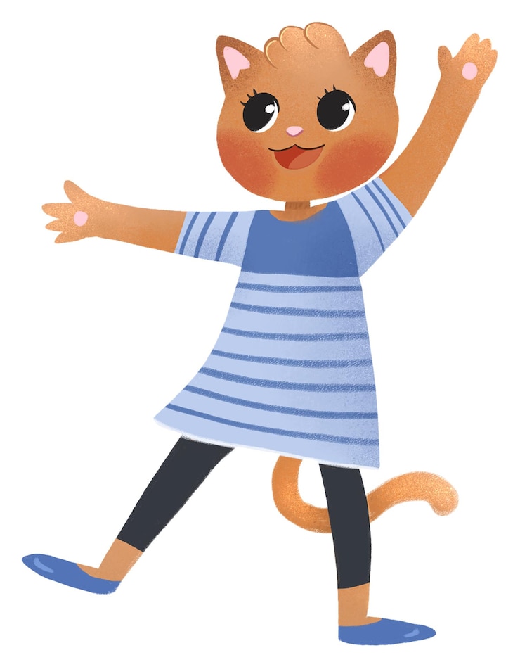 PSD dibujos animados de gato feliz