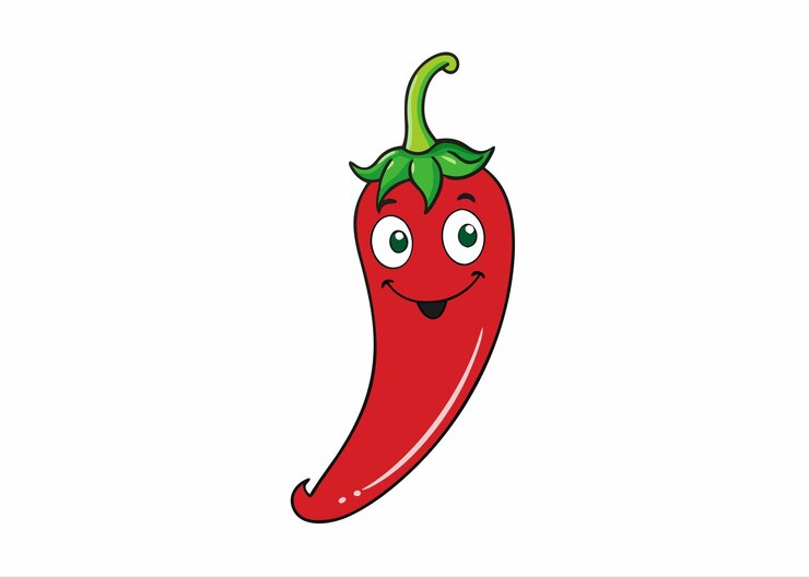 PSD los dibujos animados de happy chili pepper