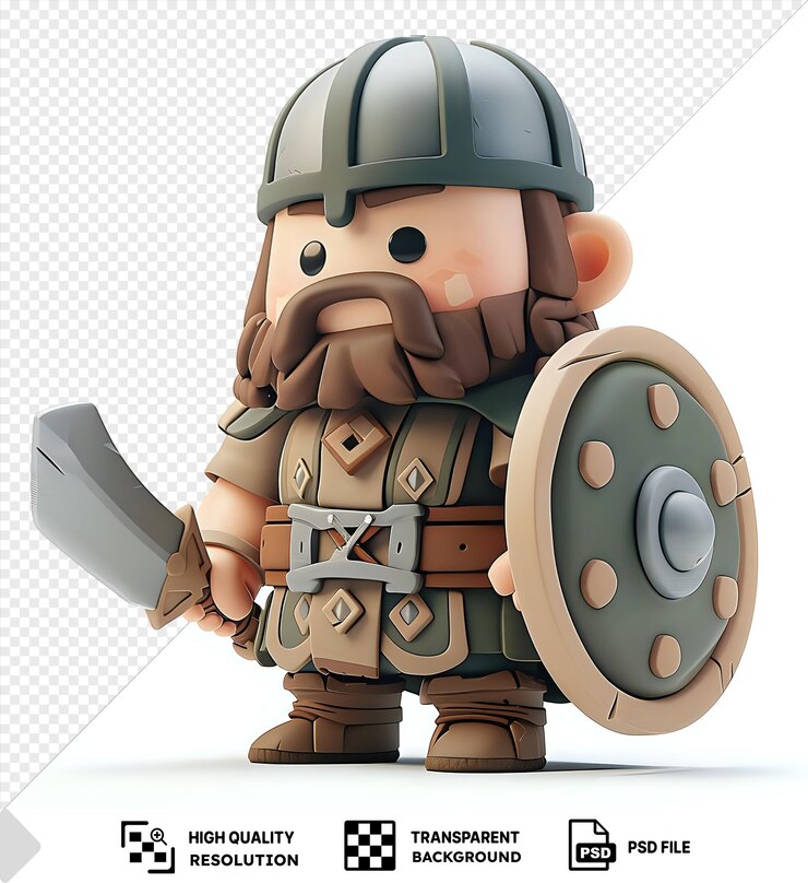 PSD dibujos animados de señores de la guerra de psd 3d liderando una rebelión con un juguete y una rueda verde en el fondo mientras un ojo negro mira