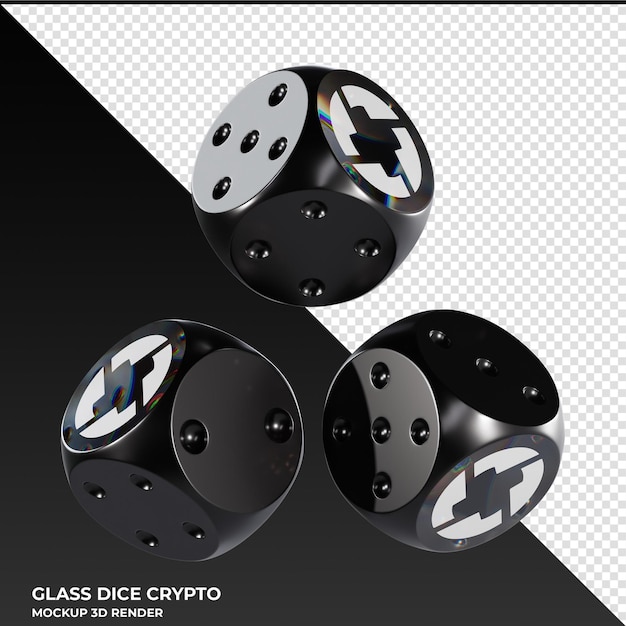 Dice 0x Protocolo ZRX Dice de vidrio Cripto Icono 3D