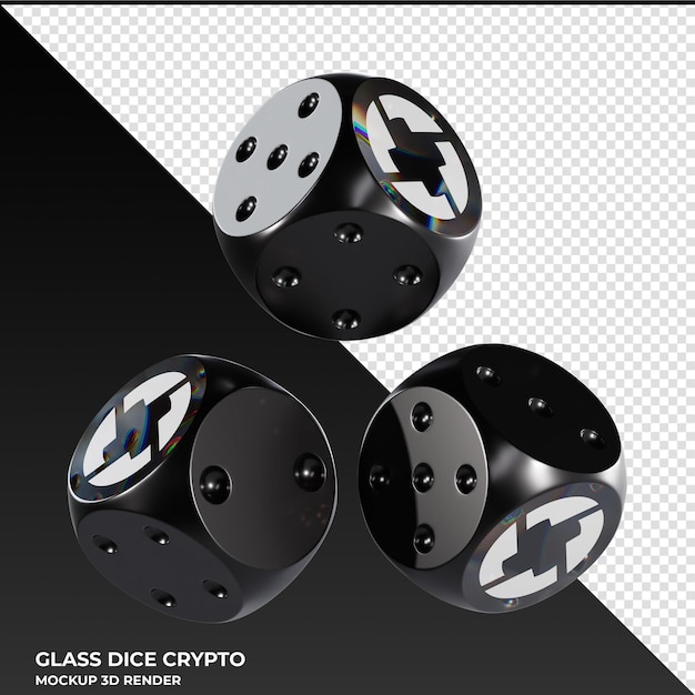 PSD dice 0x protocolo zrx dice de vidrio cripto icono 3d