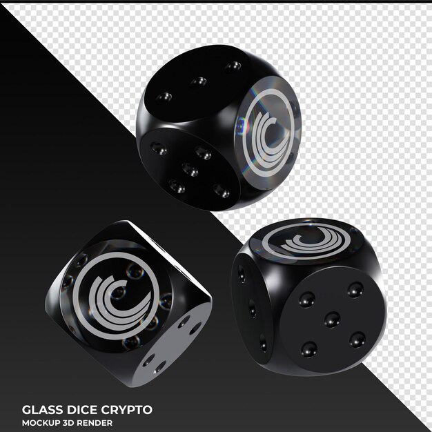 Dice BitTorrent BTT Dice de vidrio Cripto Icono 3D