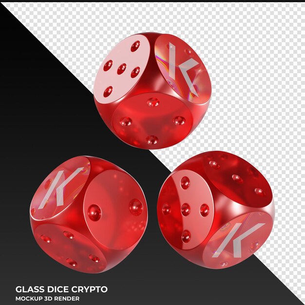 Dice Kava KAVA Dice de vidrio Cripto Icono 3D