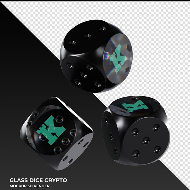 Dice Keep Network KEEP Dice de vidrio Icono criptográfico en 3D