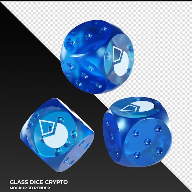 Dice Lido DAO LDO Dice de vidrio Cripto Icono 3D
