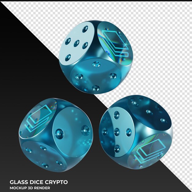 PSD dice stratis strax dice de vidro crypto ícone 3d