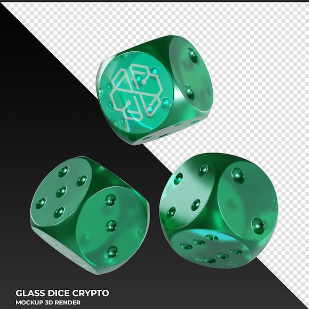 PSD dice swissborg chsb dice de vidrio cripto icono 3d