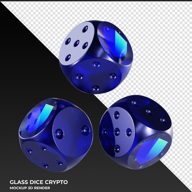 PSD dice trust wallet token twt dice en verre icône cryptographique 3d