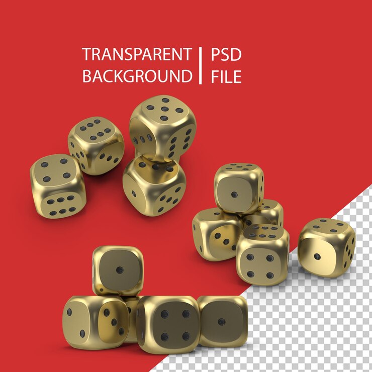 PSD dices oro nero png