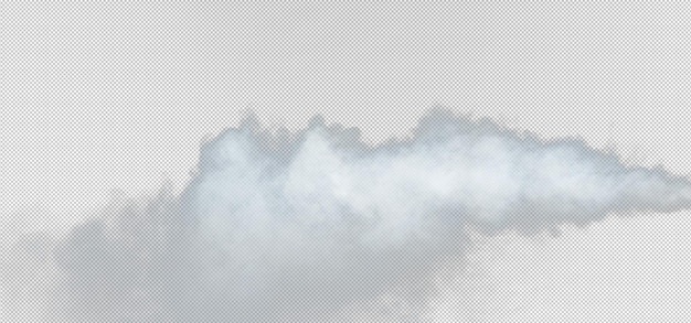 PSD dichte, flauschige puffs aus weißem rauch und nebel auf transparentem png-hintergrund abstrakte rauchwolkenbewegung unscharf verschwommen rauchende schläge von der trockeneisfliege der maschine, die in lufteffekttextur flattert