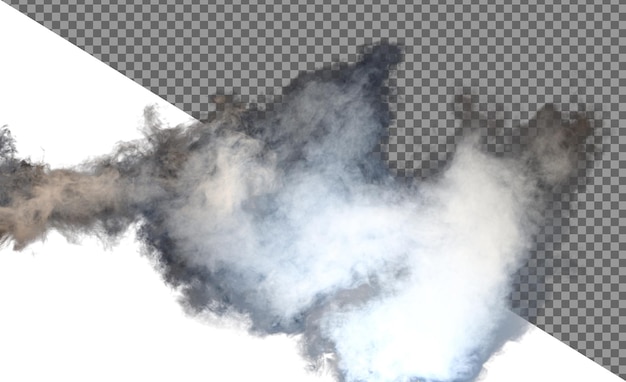 Dichte, flauschige Rauchwolken und Nebel auf schwarzem Hintergrund, A