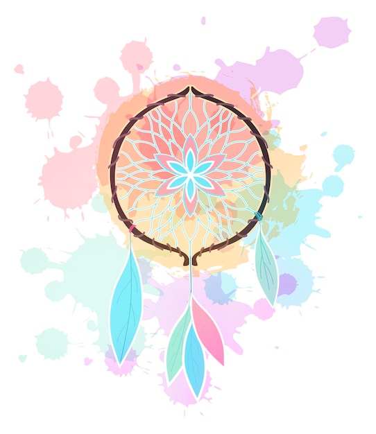 Die Dreamcatcher-Boho-Illustration