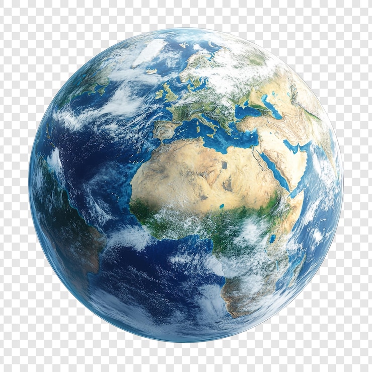 PSD die erde aus der weltraumperspektive aus blauem marmor