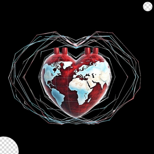 Die Erde mit einer Herzschlaglinie, die die Bedeutung der Herz-Kreislauf-Gesundheit weltweit betont.